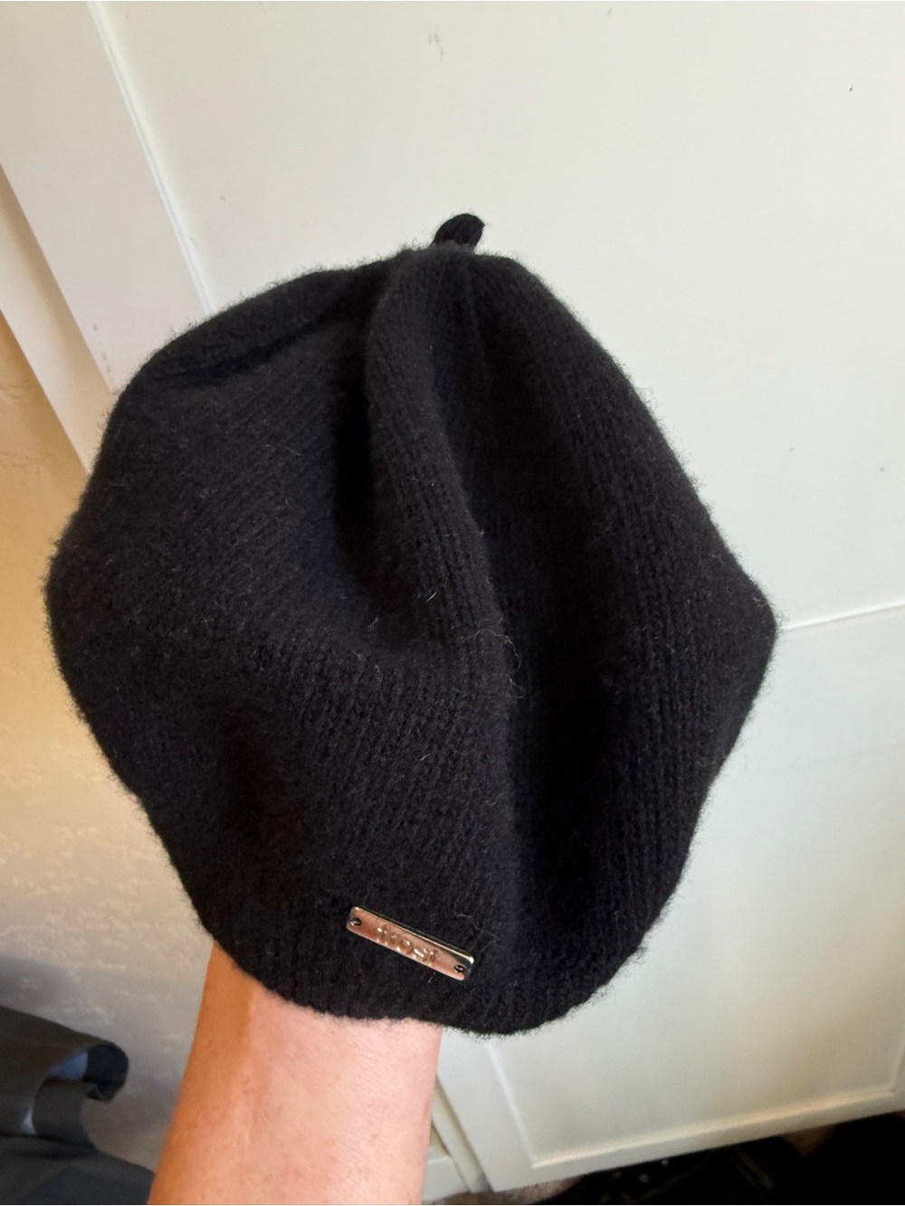 FROST HATS LUXURY CASHMERE MERINO KNIT BERET BLACK OS NWT